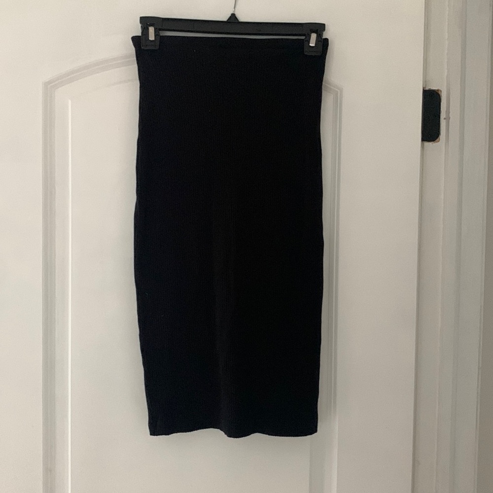 Reformation black ribbed skirt
